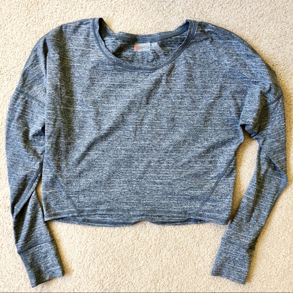 [Zella] Cropped Marled Athleisure Workout Top